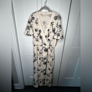 🚫SOLD🚫 Fig and Flower NWT Floral Faux Wrap Belted Maxi Dress Women's XL